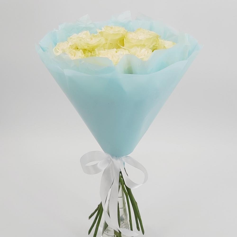 Букет «Кружевное облачко» – 11 белоснежных роз в нежной упаковке Феодосия Крым