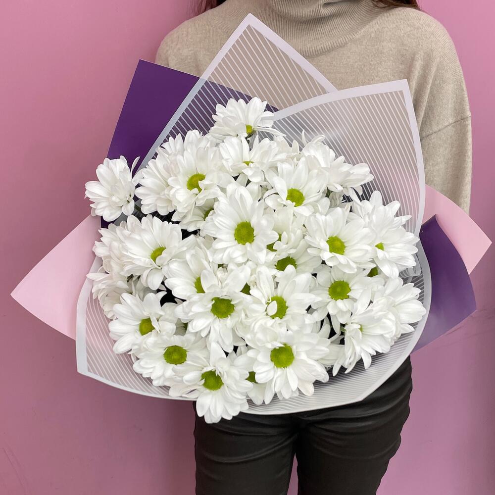 Букет «Весеннее настроение» – свежесть белых хризантем Феодосия Крым