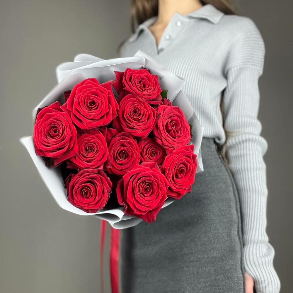 Букет «Красный бархат» – роскошь эквадорских роз Феодосия Крым