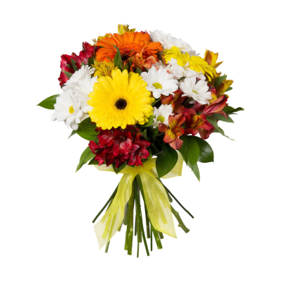 Букет «Красочный фонтан» — яркая симфония из альстромерий, гербер и хризантем Феодосия Крым