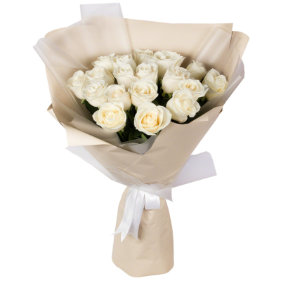 Букет «Эйфория» из 19 белых роз — символ чистой светлой любви Феодосия Крым