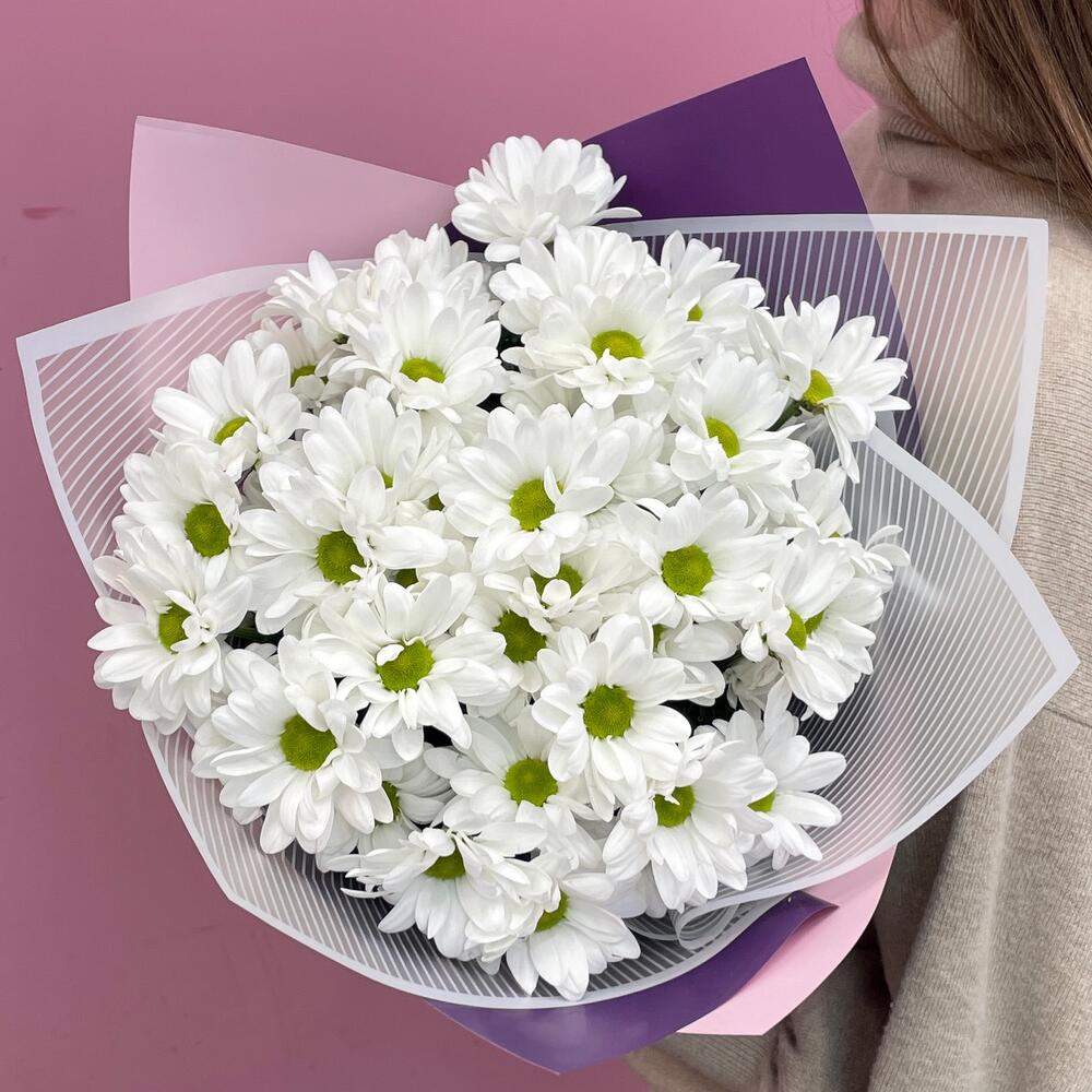 Букет «Весеннее настроение» – свежесть белых хризантем Феодосия Крым