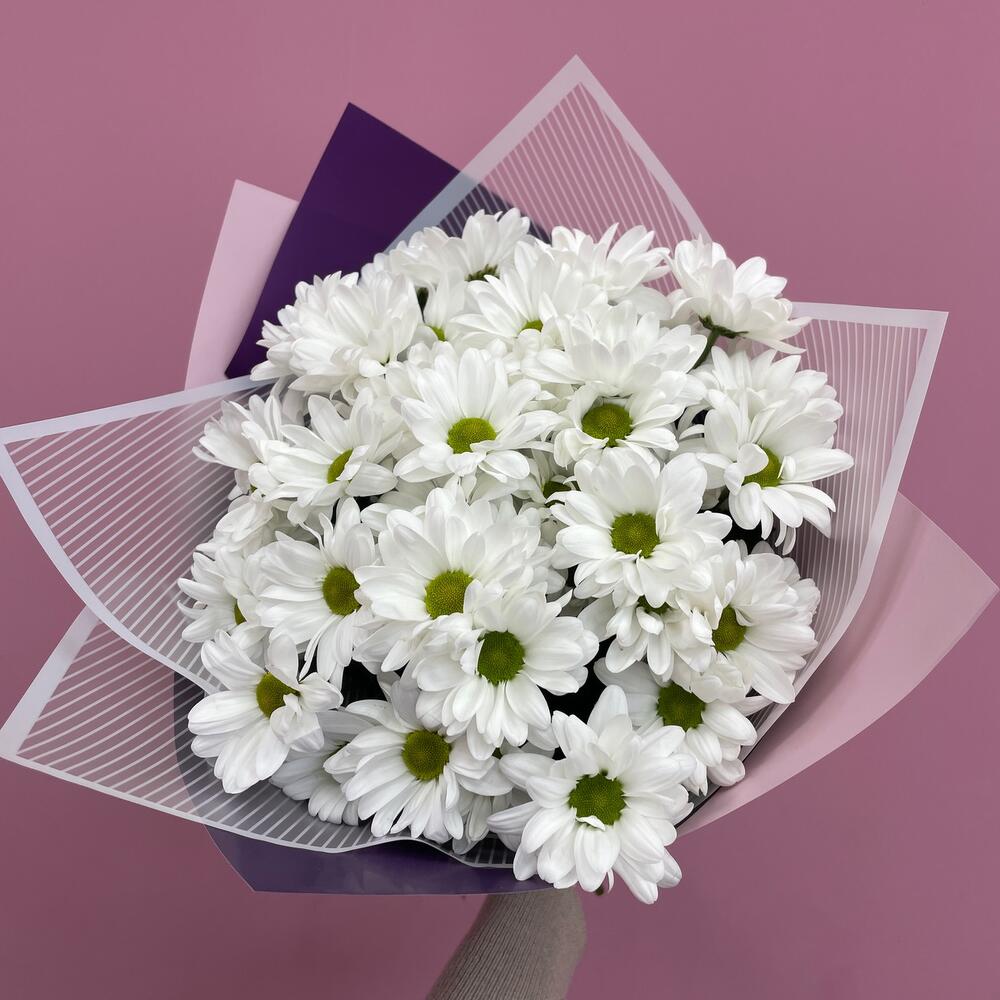 Букет «Весеннее настроение» – свежесть белых хризантем Феодосия Крым