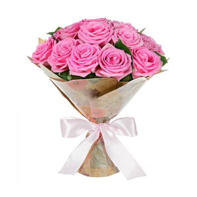 Букет из розовых роз с рускусом – нежность в каждом лепестке Феодосия Крым