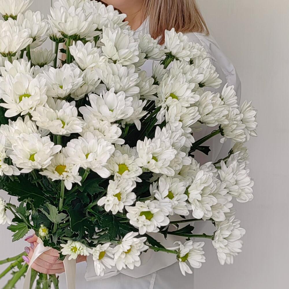 Букет «Ромашка» — свежесть белых хризантем в деревенском стиле Феодосия Крым