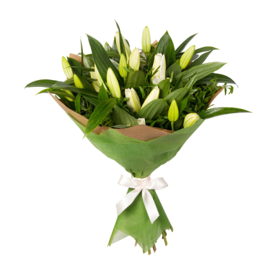 Нежный букет из лилий с фисташкой – элегантность в каждой детали Феодосия Крым