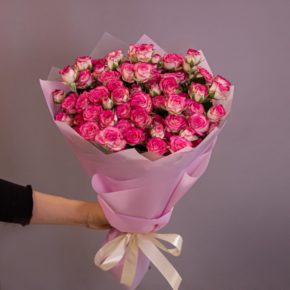 Букет «Розовый бум» – пышные кустовые розы в нежно-розовых тонах Феодосия Крым