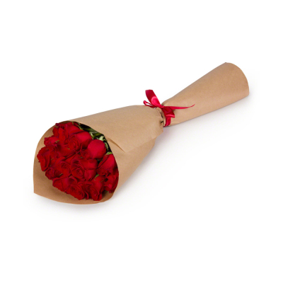Букет из красных роз в крафтовой упаковке Феодосия Крым