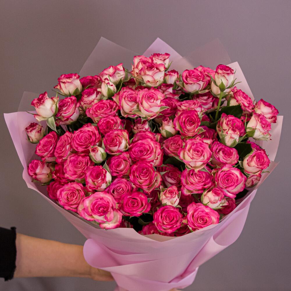 Букет «Розовый бум» – пышные кустовые розы в нежно-розовых тонах Феодосия Крым